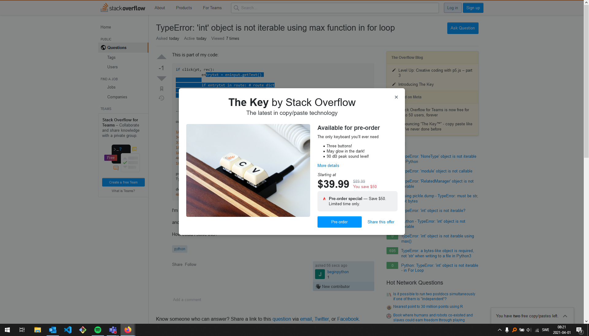 Stackoverflow The Key